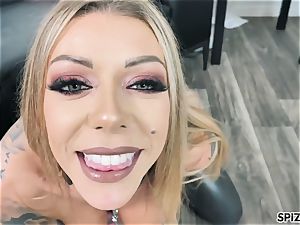 crazy buxom super-bitch Karma Rx deep throats hefty pipe In point of view