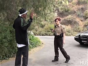 crazy officer nail a ebony hard-on