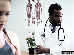 Maddy O'Reilly Exploited into big black cock assfuck at Doctors examination